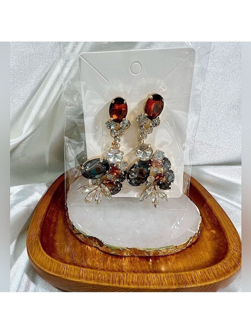 Large Brown Dangle Earrings